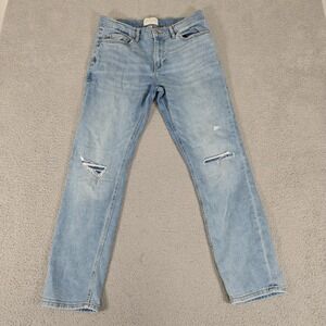 Sun + Stone Jeans Mens‎ 32x30 Light Blue Distressed Ripped Slim Fit Denim Pants
